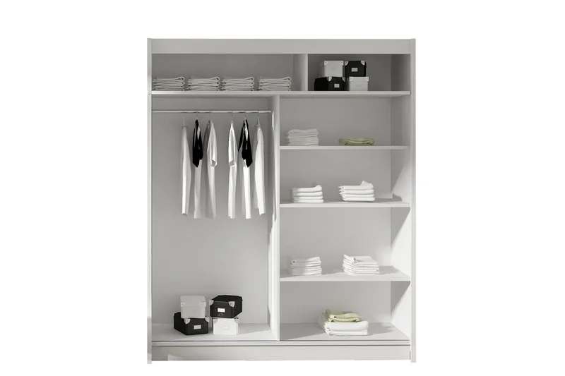 West Garderob 150x58x200 cm LED-belysning - Vit - Förvaring - Garderober & garderobssystem