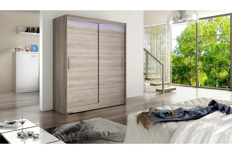 Westa Garderob 150x58x200 cm - Beige - Förvaring - Garderober & garderobssystem - Garderobsskåp