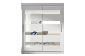 Westa Garderob 150x58x200 cm LED-belysning - Vit - Förvaring - Garderober & garderobssystem