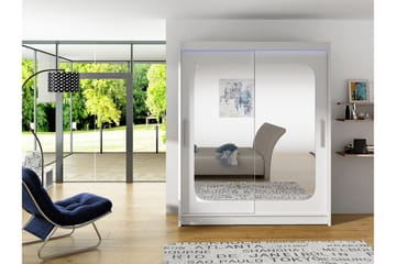 Westa Garderob 150x58x200 cm LED-belysning - Vit - Förvaring - Garderober & garderobssystem