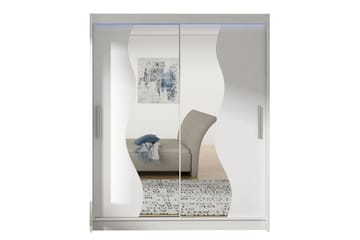 Westa Garderob 150x58x200 cm med LED - Vit - Förvaring - Garderober & garderobssystem