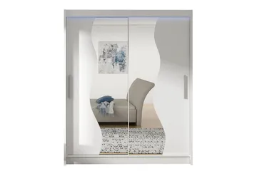 Westa Garderob 150x58x200 cm med LED - Vit - Förvaring - Garderober & garderobssystem