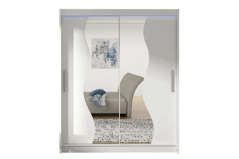 Westa Garderob 150x58x200 cm med LED, Vit