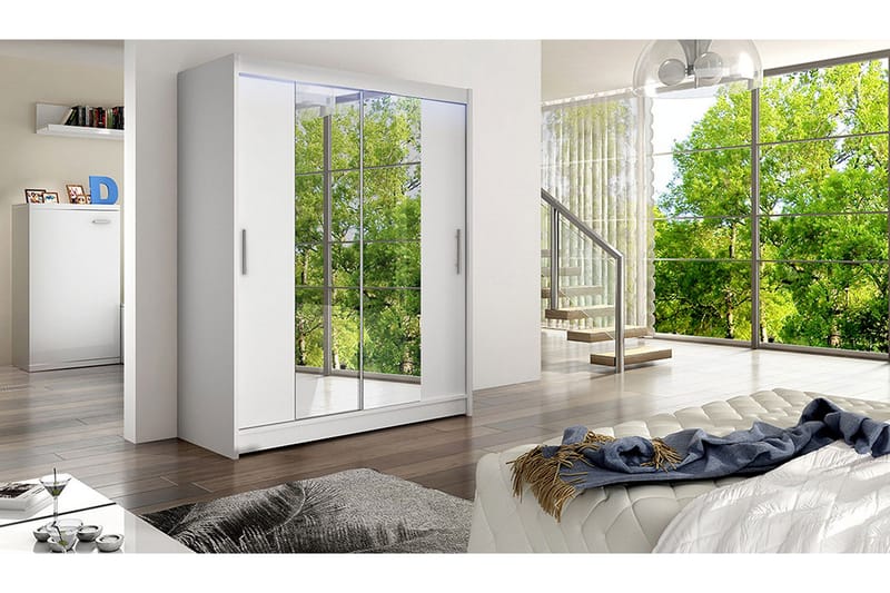 Westa Garderob 150x58x200 cm - Vit - Förvaring - Garderober & garderobssystem