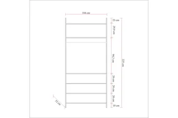 Witonia Garderob 104x52 cm - Natur - Förvaring - Garderober & garderobssystem