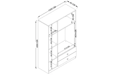 Yaman Garderob 120x181 cm - Grå - Förvaring - Garderober & garderobssystem