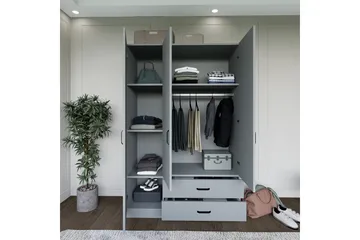 Yaman Garderob 120x181 cm - Grå - Förvaring - Garderober & garderobssystem