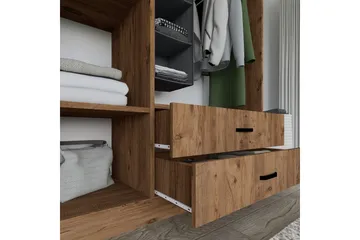 Yaman Garderob 120x181 cm - Valnöt - Förvaring - Garderober & garderobssystem