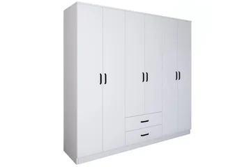 Yaman Garderob 180x190 cm - Mattvit - Förvaring - Garderober & garderobssystem