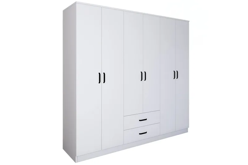 Yaman Garderob 180x190 cm - Mattvit - Förvaring - Garderober & garderobssystem