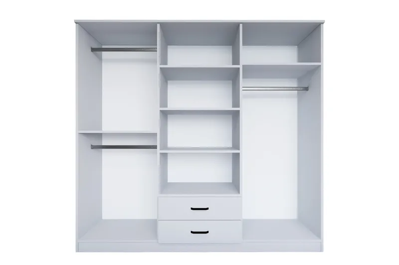 Yaman Garderob 180x190 cm - Mattvit - Förvaring - Garderober & garderobssystem