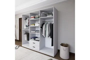 Yaman Garderob 180x190 cm - Mattvit - Förvaring - Garderober & garderobssystem