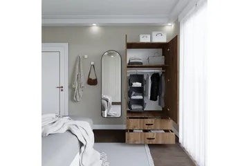 Yaman Garderob 80x182 cm - Brun - Förvaring - Garderober & garderobssystem