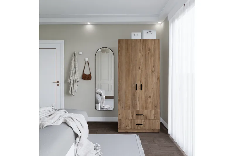 Yaman Garderob 80x182 cm - Brun - Förvaring - Garderober & garderobssystem