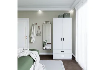 Yaman Garderob 80x182 cm - Mattvit - Förvaring - Garderober & garderobssystem