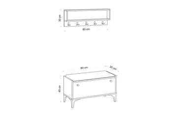 Mamerto Skoskåp 80x36 cm - Natur - Förvaring - Hallförvaring