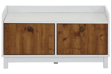 Shellake Skobänk 92x45 cm - Vit/Natur - Förvaring - Hallförvaring