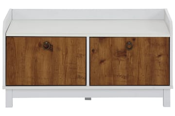 Skobänk Bonnyville 92x45 cm - Vit/Natur - Förvaring - Hallförvaring