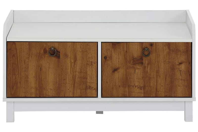 Skobänk Bonnyville 92x45 cm - Vit/Natur - Förvaring - Hallförvaring