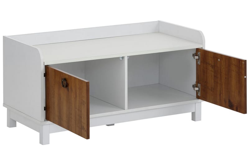 Skobänk Bonnyville 92x45 cm - Vit/Natur - Förvaring - Hallförvaring
