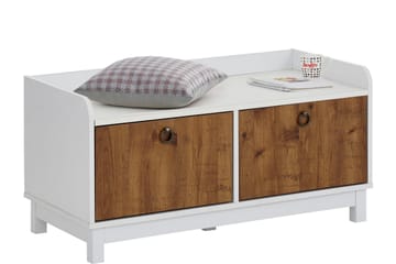 Skobänk Bonnyville 92x45 cm - Vit/Natur - Förvaring - Hallförvaring