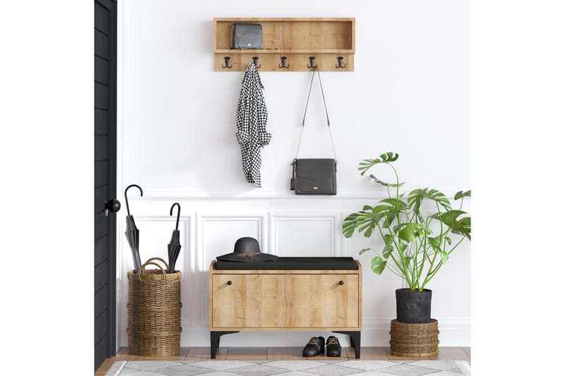 Skoskåp Lenaria 80x36 cm - Natur - Förvaring - Hallförvaring