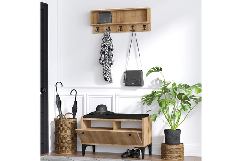 Skoskåp Lenaria 80x36 cm - Natur - Förvaring - Hallförvaring