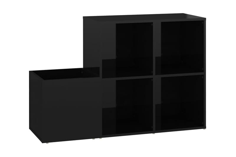 Skoskåp svart högglans 105x35,5x70 cm spånskiva - Svart högglans - Hallförvaring - Skohylla & skoställ