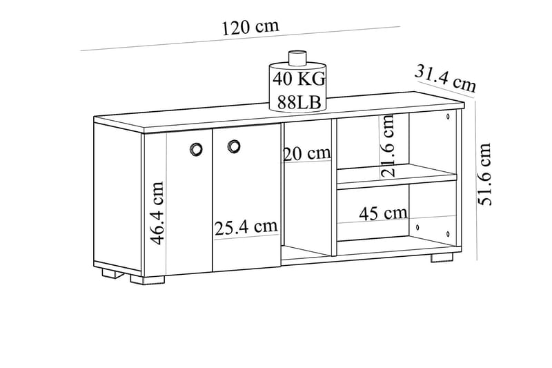 Skoskåp Violaceae 120x51,6 cm - Antracit - Förvaring - Hallförvaring