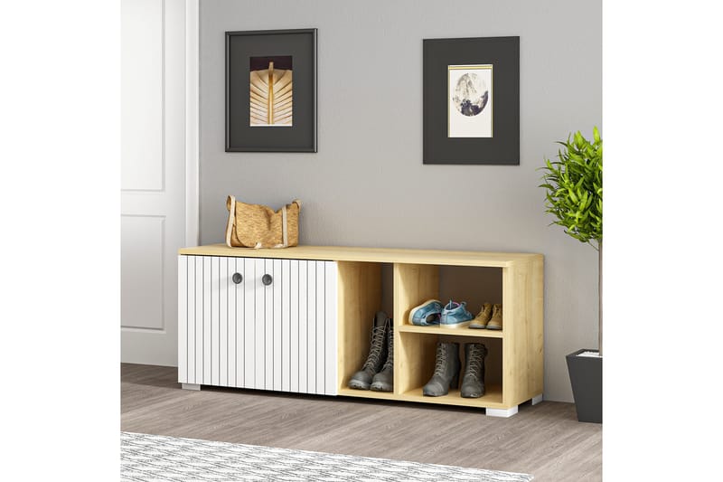 Skoskåp Violaceae 120x51,6 cm - Vit - Förvaring - Hallförvaring