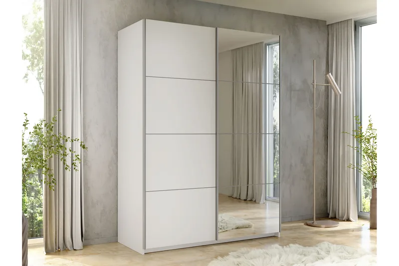 Haparanda Garderob med Spegel 150 cm - Vit - Förvaring - Garderober & garderobssystem