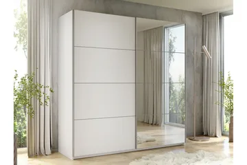 Haparanda Garderob med Spegel 200 cm - Vit - Förvaring - Garderober & garderobssystem