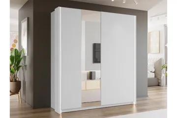 Haruna Garderob med Spegel 200x235 cm - Vit - Förvaring - Garderober & garderobssystem