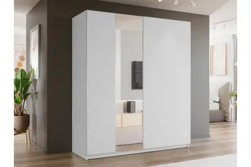 Haruna Garderob med Spegel 200x235 cm - Vit - Förvaring - Garderober & garderobssystem