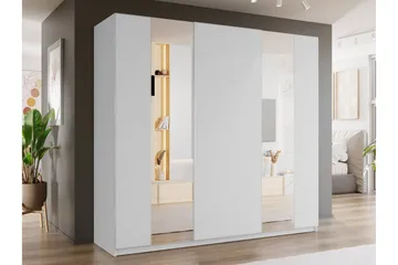 Haruna Garderob med Spegel 250x235 cm - Vit - Förvaring - Garderober & garderobssystem