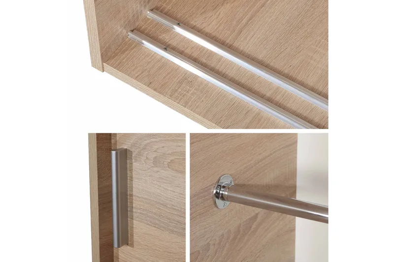 Harvinder Garderob med Spegel 120x205 cm - Beige - Förvaring - Garderober & garderobssystem