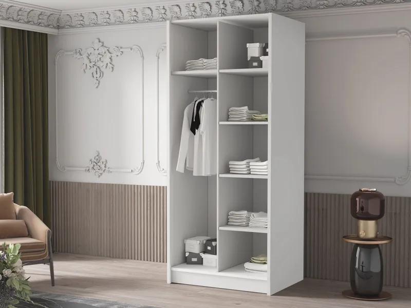 Herrljunga Garderob 100x215 cm - Brun/Guld - Förvaring - Garderober & garderobssystem