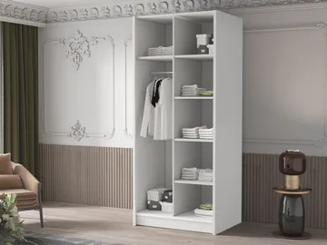 Herrljunga Garderob 100x215 cm - Brun/Guld - Förvaring - Garderober & garderobssystem