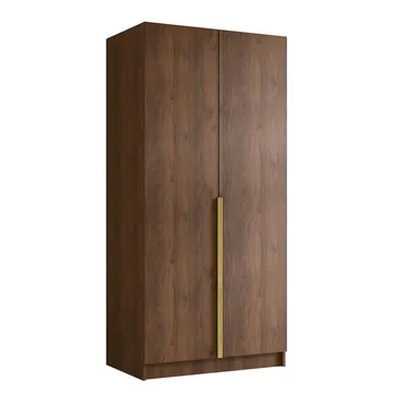 Herrljunga Garderob 100x215 cm - Brun/Guld - Förvaring - Garderober & garderobssystem