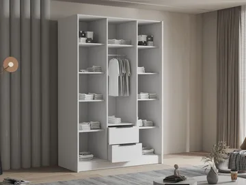 Herrljunga Garderob 150x215 cm med lådor - Brun/Svart - Förvaring - Garderober & garderobssystem