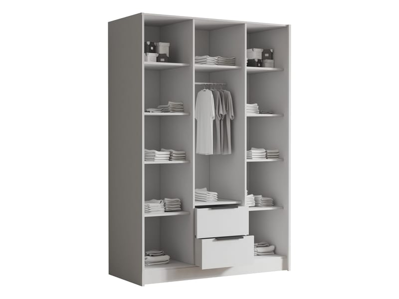 Herrljunga Garderob 150x215 cm med lådor - Brun/Svart - Förvaring - Garderober & garderobssystem