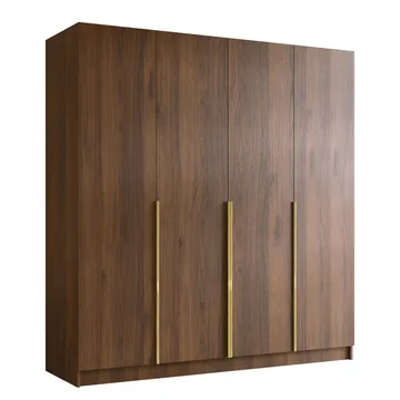 Herrljunga Garderob 200x215 cm - Brun/Guld - Förvaring - Garderober & garderobssystem