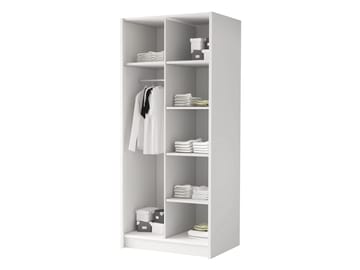 Herrljunga Garderob med Spegel 100x215 cm - Svart/Spegel - Förvaring - Garderober & garderobssystem