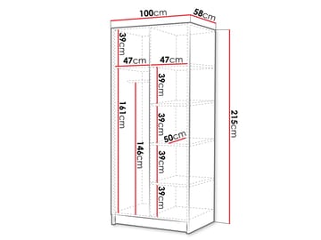 Herrljunga Garderob med Spegel 100x215 cm - Svart/Spegel - Förvaring - Garderober & garderobssystem