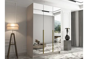 Herrljunga Garderob med Spegel 150 cm - Kashmir/Guld - Förvaring - Garderober & garderobssystem