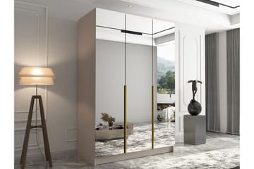 Herrljunga Garderob med Spegel 150 cm - Kashmir/Guld - Förvaring - Garderober & garderobssystem