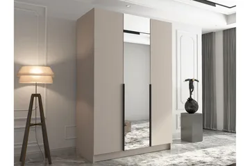 Herrljunga Garderob med Spegel 150 cm - Kashmir/Svart - Förvaring - Garderober & garderobssystem