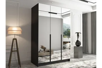 Herrljunga Garderob med Spegel 150 cm - Svart - Förvaring - Garderober & garderobssystem