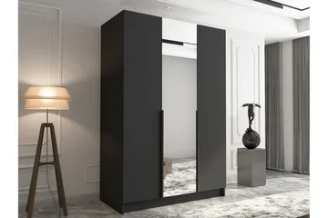 Herrljunga Garderob med Spegel 150 cm - Svart - Förvaring - Garderober & garderobssystem