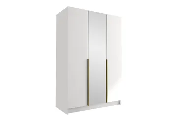 Herrljunga Garderob med Spegel 150 cm - Vit/Guld - Förvaring - Garderober & garderobssystem